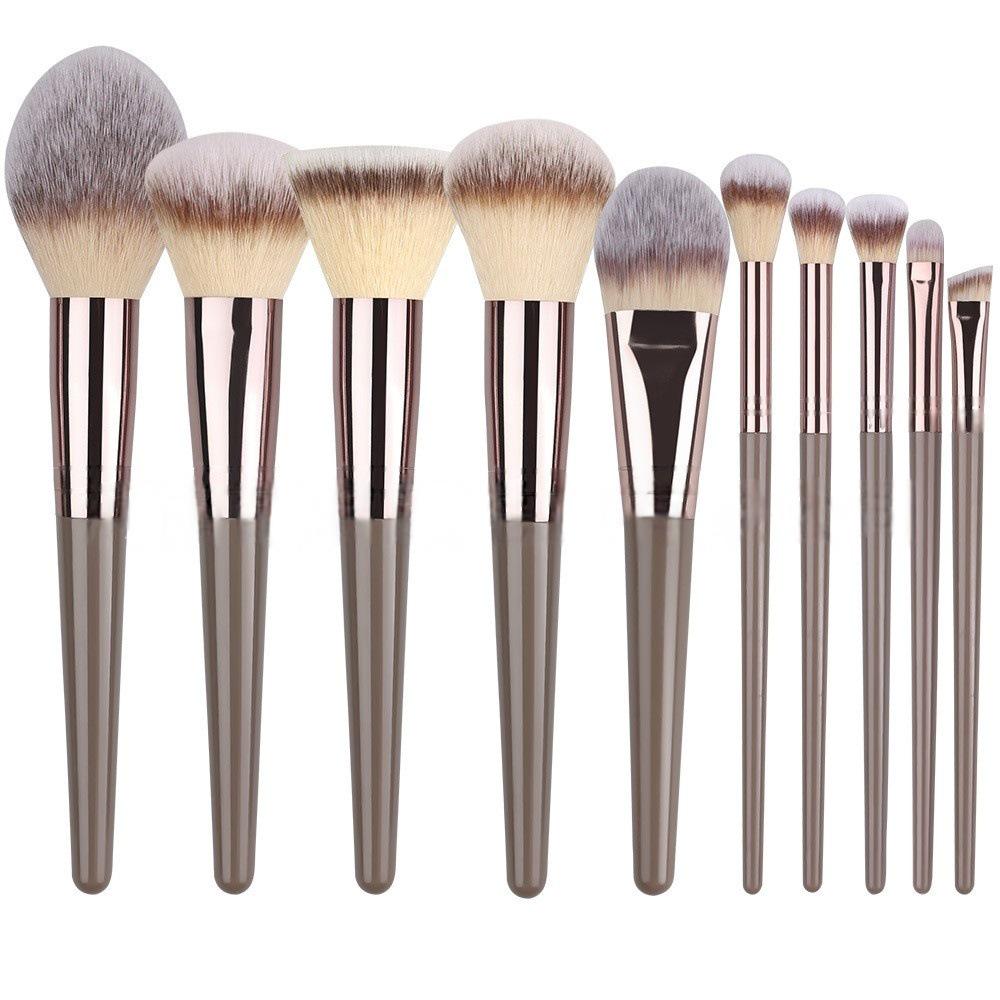 Champagner Make-up Pinselset mit Beauty-Schwamm und Waschschüssel