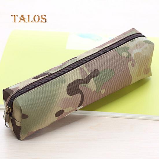 Boy Girl Camouflage Canvas School Supplies Pouch Purse Pencil Case Mini Bag Zipper Versatile