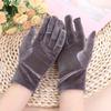 Cycling Etiquette Winter Women Soft Warm Full Finger Mittens Driving Gloves Elastic Gold Velvet Gloves