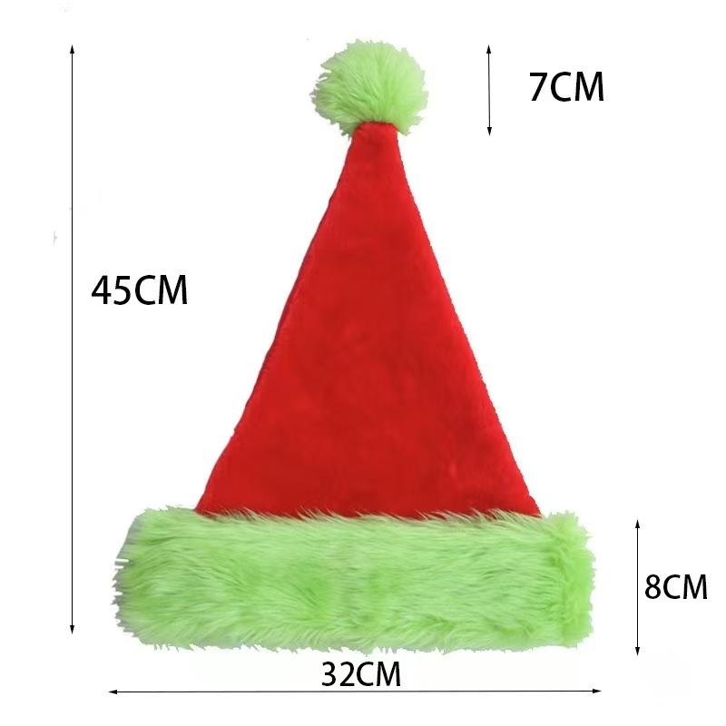 Weihnachtsmütze Nikolausmütze mit grünen Pelzhandschuhen für Damen Herren Tier Teufel Weihnachten Grünes Monster Kostüm Partyzubehör