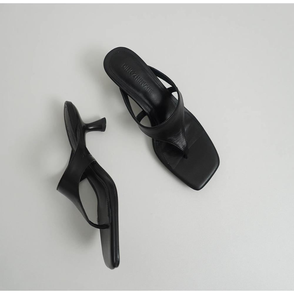 Sommermote Dame Klip-tå Tøfler Komfort Lav Hæl Slides Sko Damer Casual Kjole Street Style Sandaler