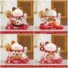 7 Inch Fortune Cat with Waving Arm Ceramic Maneki Neko Feng Shui Ornament Lucky Cat for Shops, Restaurant, Home Table Decoration