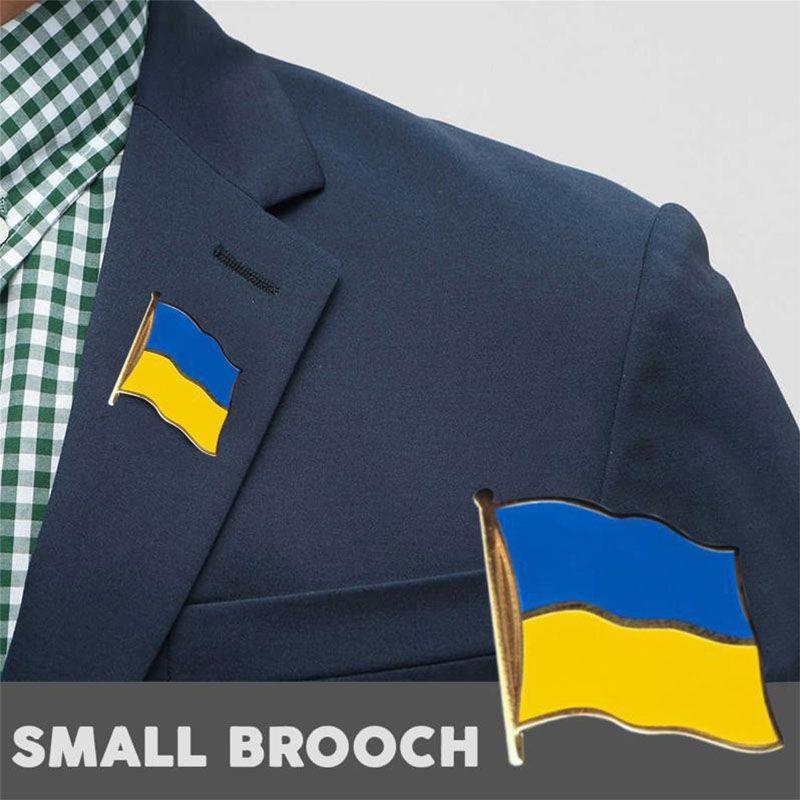 Spilla Metallo Bandiera UK Ucraina Colomba della Pace Doppia Bandiera Collare Patriota Distintivo Spot