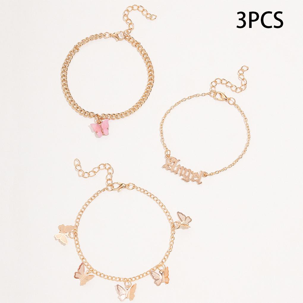 3 Pieces Fashion Anklets Foot Jewelry Sandals Barefoot Decorations Fashionable Women Accessories Adorable Alloy Jewelries