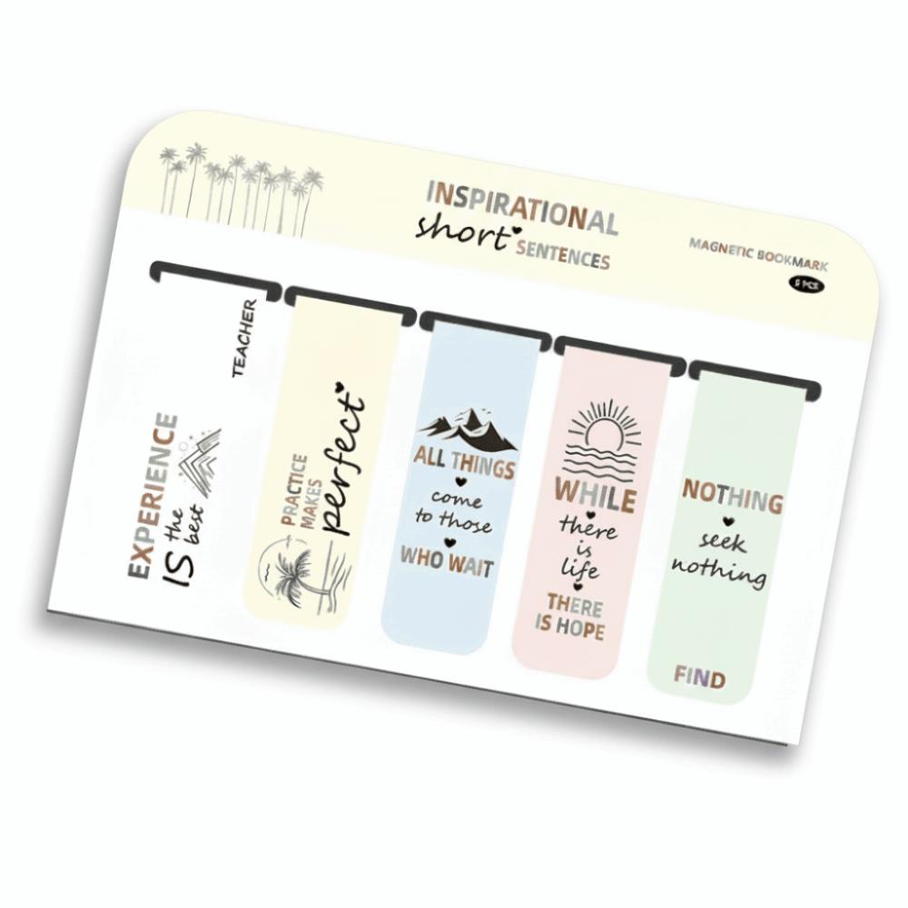 5 Pcs/Set Flower Pattern Annotated Bookmarks  for Reading, Annotation, and Gift