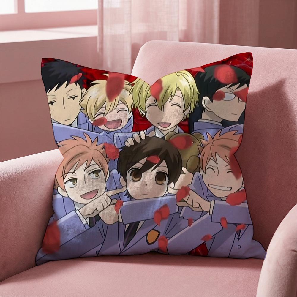 O-Ouran High School ANIME Cushion Cover Multi-Scene Pillow Cover for Home & Car - Reversible, Soft & Durable for Daily Use