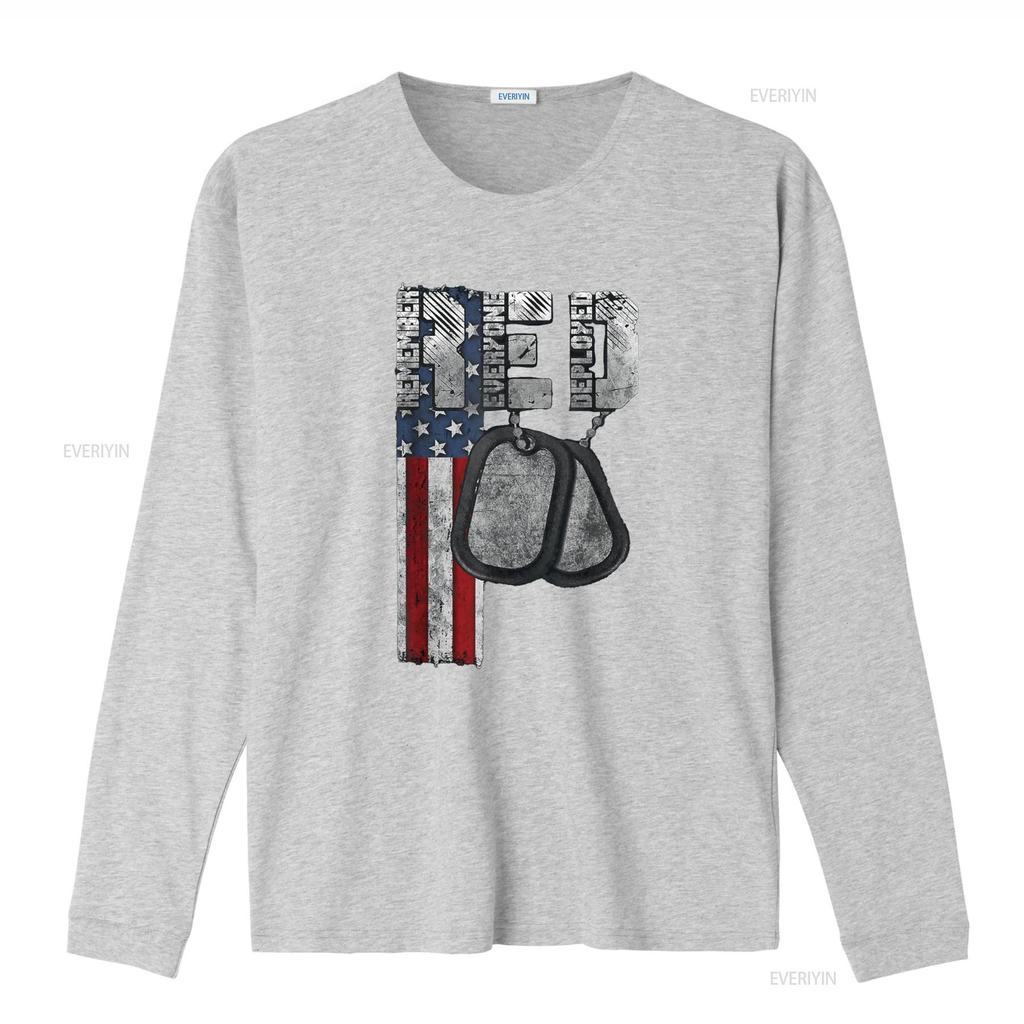 Remember Everyone Deployed T Shirt vintage Washed Breathable homme Slightly fashion Stretched Casual Stylish Versatile