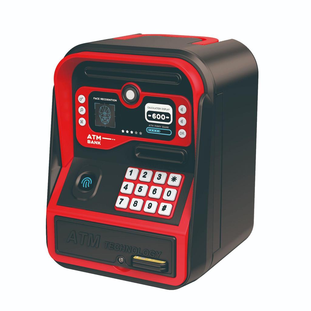 Children's Electric Piggy Bank with Fingerprint Password and Automatic Money Rolling Feature