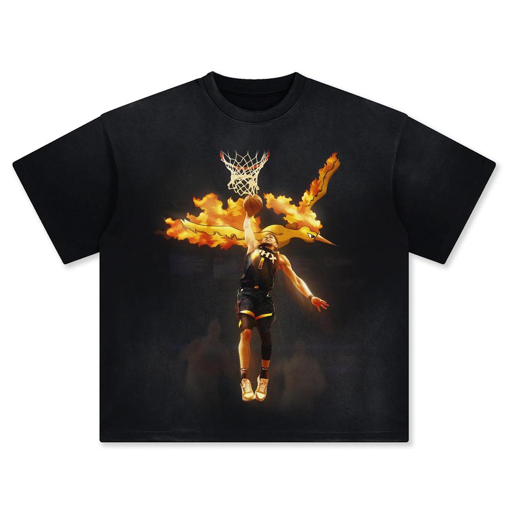 Pokémon Joint Basketball Star Printing Shortsleeved Tshirt Mens 2025 Summer New Fashion Cotton Breathable Y2K Street Top