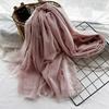 New Cotton-blend Scarf for Summer Scarf Jacquard Lace Short Beard Long Scarf Sun Shawl