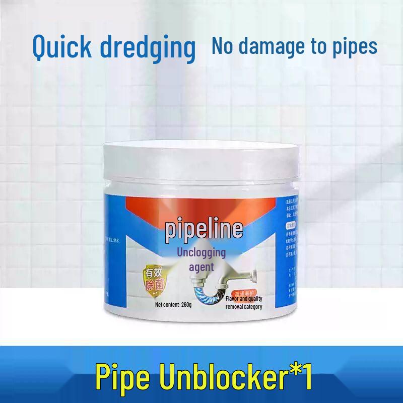 Three-Clean Pipe Dredger: Dissolves Clogs in Sewers, Toilets, and Kitchen.