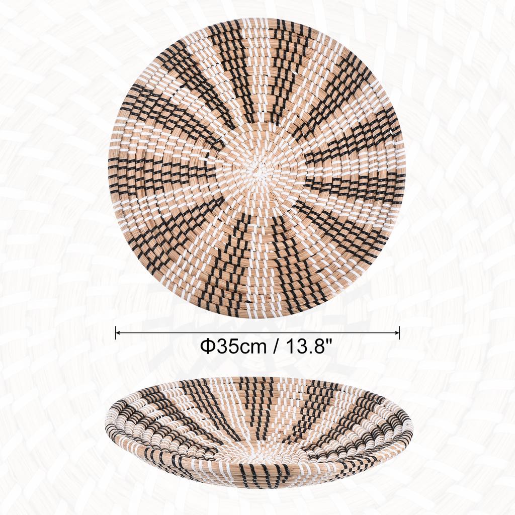 35cm Hängender Gewebter Wandkorb Natur Rattan Wandkorb Dekor Boho Bauernhaus Rustikal Dekorative Tischdeko für Wohnzimmer