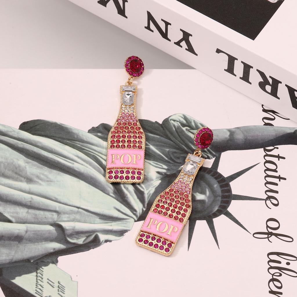 European and American Wine Bottles Are Light Luxury and Fashionable, Personality and Temperament Are Versatile, Trendy Niche Exaggeration, Cute Stud