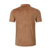 Men's Summer Lapel Button Pocket Corduroy Solid Color Casual Short Sleeve Shirt