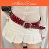 Y2k Wide Fashion Belt For Women With Geometric Design Pu Material Modern Waist Belt For Casual Wear