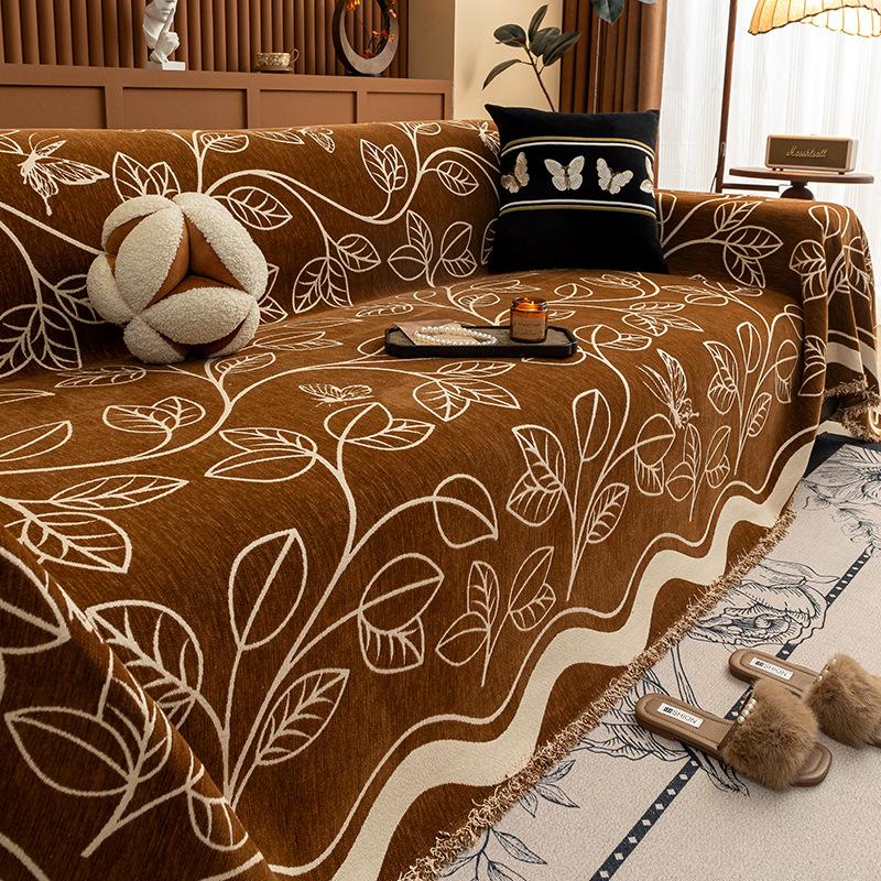 2025 new sofa cover cloth towel, universal in all seasons, light luxury and high-end sense, a whole non-slip and anti-cat scratch blanket
