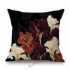 Home Decorative Nordic Metallic Gold Art Lotus Flower Cactus Sunrise Scenery Sofa Throw Pillow Case Cotton Linen Cushion Cover