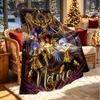 Custom Name Personalized Saint Seiya Print Blanket, Home Decor, Bedroom, Sofa, Camping, Couch, Gifts for Birthday Christmas