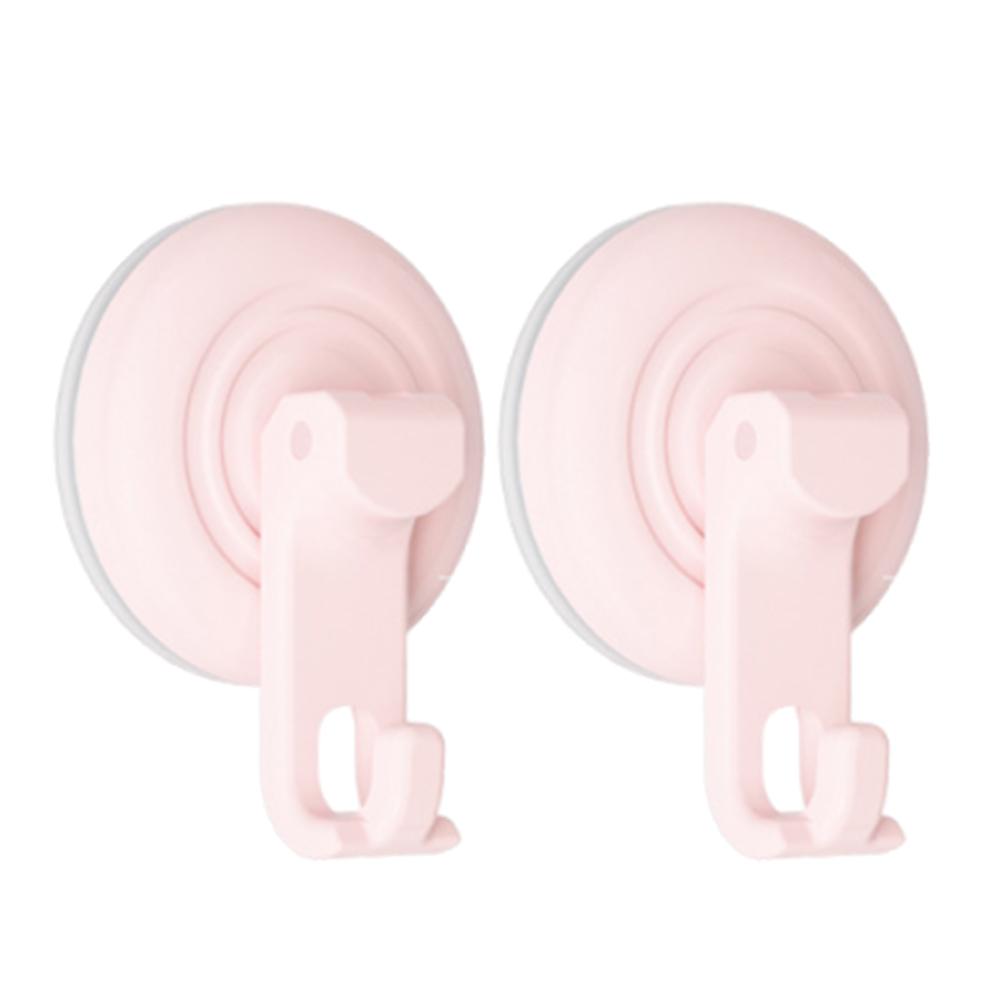 

2Pcs Towel Holder Hook Punch-Free Storage Holder Hook Multifunction Powerful Vacuum Suction Cup Hook for Bathroom Toilet розовый