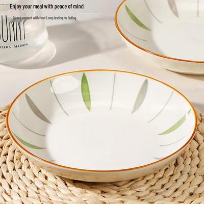 Underglaze Ceramic Dinnerware Set: 6 Plates & Bowls - New Style for Fruit, Rice & More