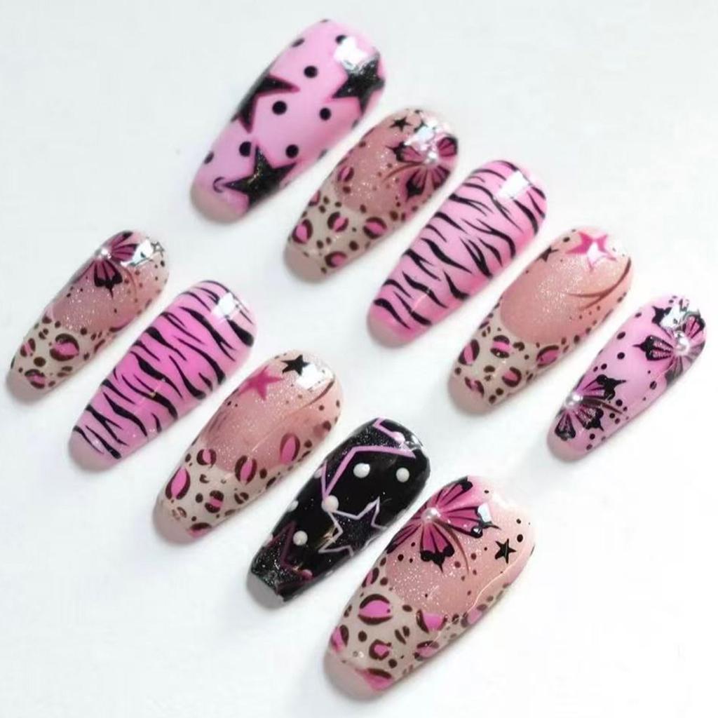 Pack of 30 Artificial Nail In Multiple Sizes Including Ballet Floral Patterns for Easy DIY Nail Enhancement