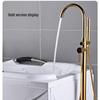Golden Wall-Mounted Bathtub Faucet with Handheld Shower