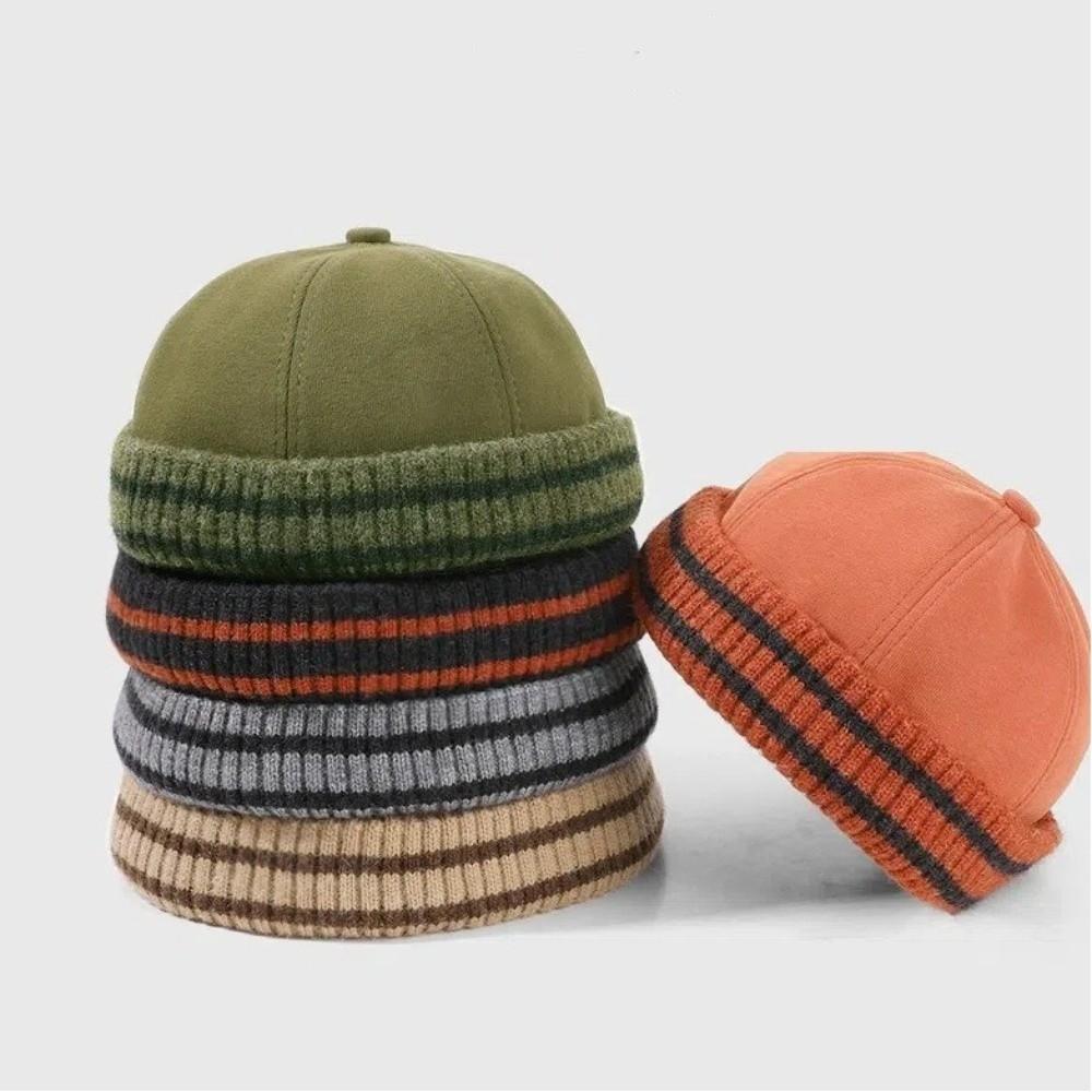 Brimless Beanie Cap Keep Warm Knit Hat Fashion Bucket Hat  Winter