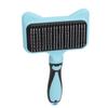 Cat Grooming Brush 140 Degree Curved Teeth Massage Function Pet Self Cleaning Brush with Resin Protection Point Blue