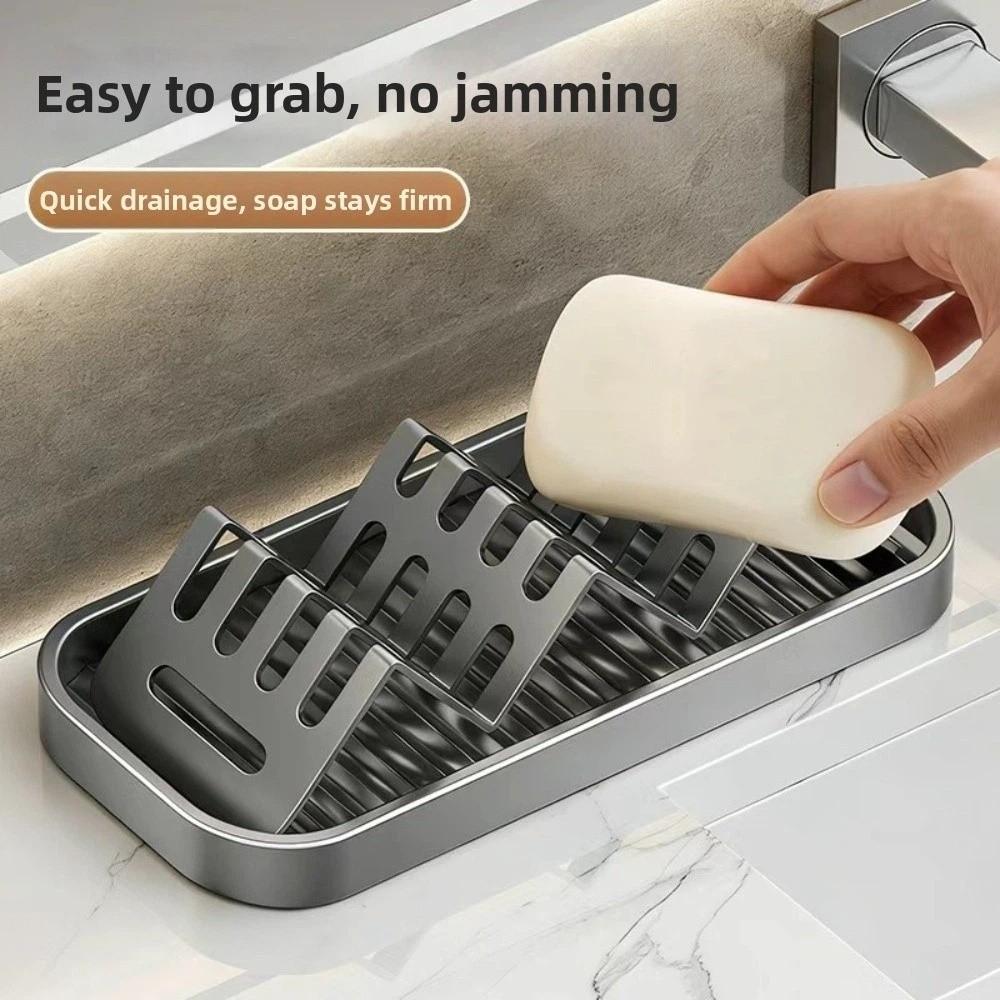 Space Saving W-Shaped Soap Rack Waterproof Soap Drain Box Creative Bathroom Soap Dish Restaurant