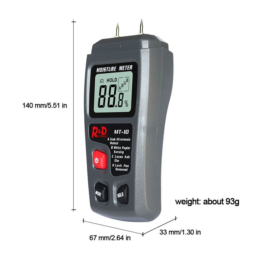 0~99.9% Tree Density Wood Moisture Meter Timber Damp Detector Wood Humidity Tester Hygrometer