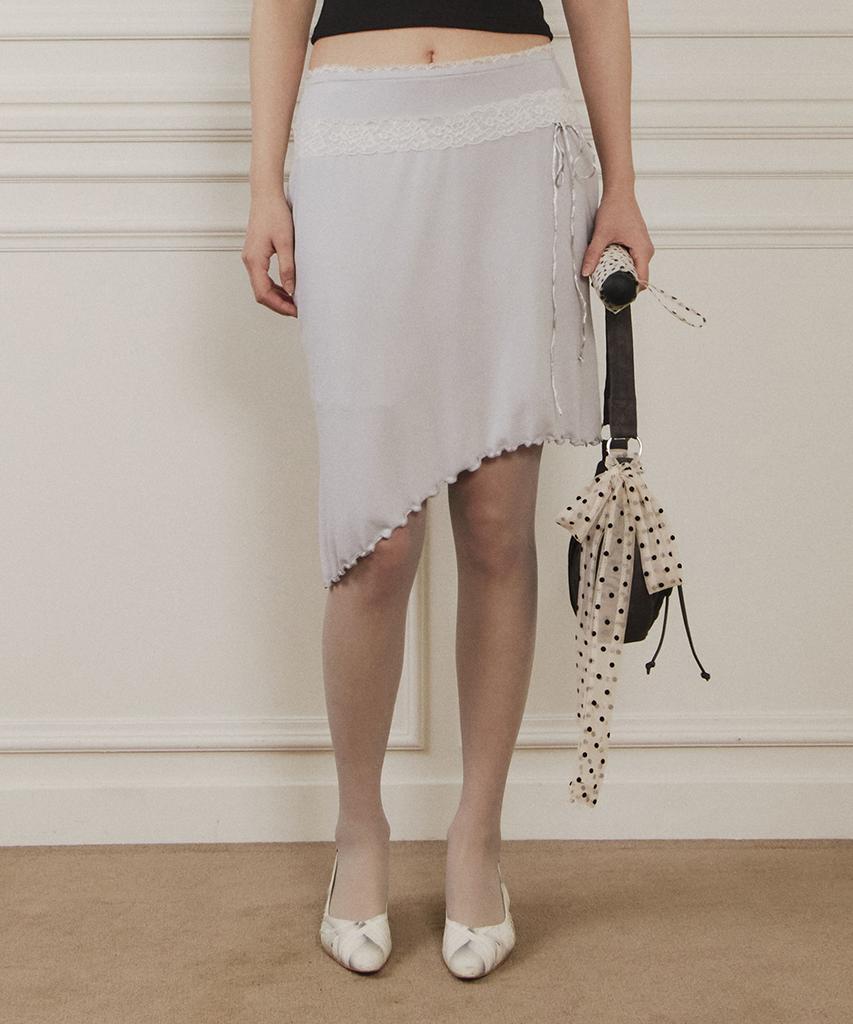 Yuupeu Rose Lace Skirt - Sky Blue