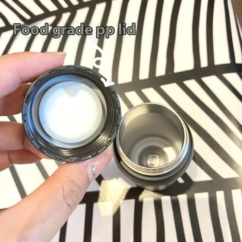 TYESO 200ml Stainless Steel Thermos Cup Cute Insulated Tumbler for Coffee & Water Portable Leak-Proof Thermal Bottle for Travel