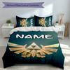 3pcs Custom Name The Legend of Zelda Breath of the Wild Bedding Set,Includes 1 Duvet Cover and 2 Pillowcases,All-season Bedroom Decor