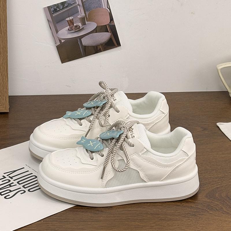 Fashion Small White Shoes Clogs Platform Casual Female Sneakers All-Match Wedge Basket 2025 Summer Creepers Breathable Sports Leisure