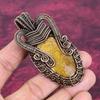 Fossil Coral Pendant Natural Gemstone Pendant Copper Wire Wrapped Unique Jewelry