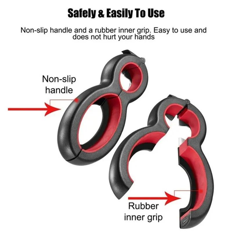 Multifunctional  6 In 1 Can Opener Simple Beer Bottle Opener Jar Gripper Can Beer Lid Twist Off Opener JT05