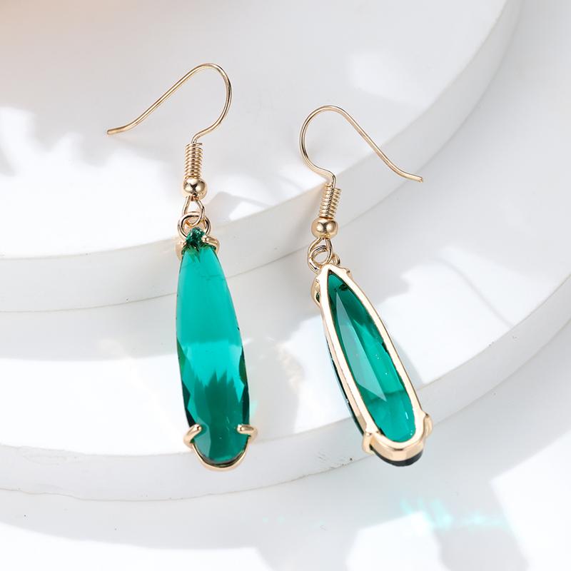 PULABO Orecchini Pendenti Con Peridoto Verde Naturale - Gioielli Donna Eleganti In Lega, 5 Cm, Per Compleanno E Matrimonio