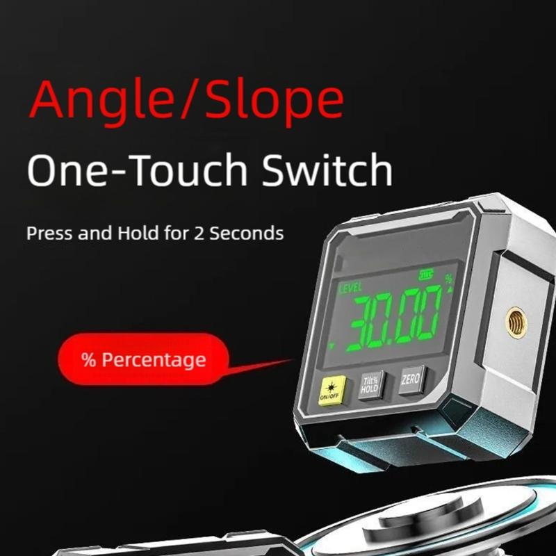 Lasers Angles Gauge with Four Side Magnets and USB Rechargeable Battery for Hands Frees Operation in Construction Site