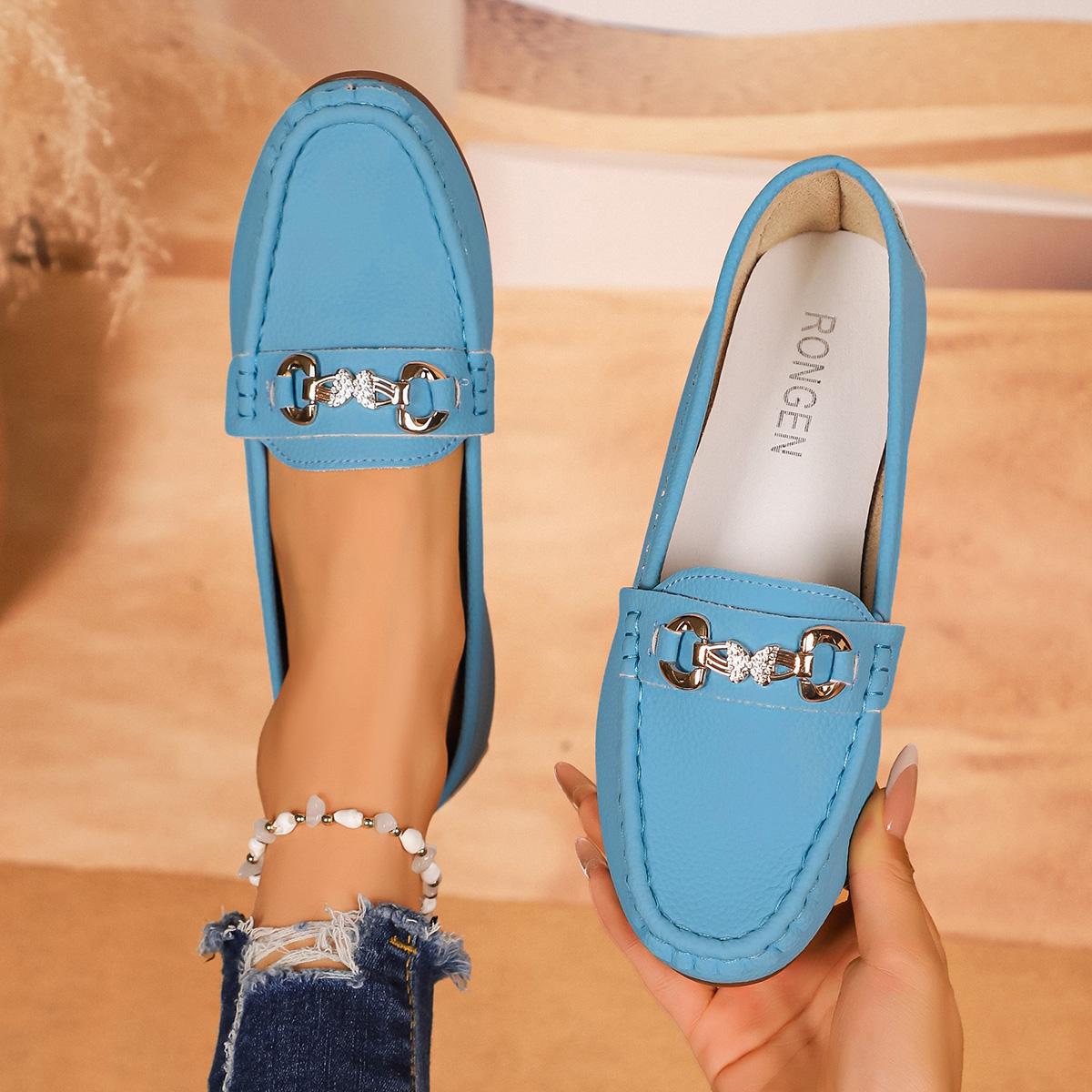 

Fashion Women Flats Shoes Round Toe Solid Soft Sole Flat Loafers 2025 Autumn New Casual Slip On Fashion Sneakers Women Zapatos De Mujer 43 небо синє кольору