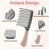 Wide Tooth Comb for Curls, Curly Hair Comb with Double Row Wavy Tooth for Curls Wavy Thick Long Wet Dry Hairs, Detangler Hairs Brush Large Teeth