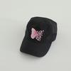 Children's Baseball Cap Butterfly Embroidery Summer Empty Top Sun Protection Hat Quick-drying Adjustable Thin High Ponytail Cap