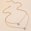 Elegant Waterdrop Rhinestone Pendant Necklaces for Women Ladies Luxury Double-Layer Stacking Fine Chain Necklaces Jewelry Gifts