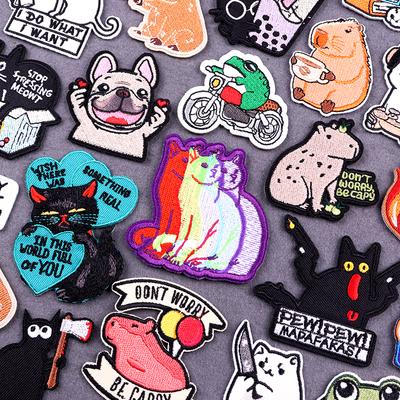 Cartoon-Tier-Patch zum Aufbügeln für Kleidung, thermoadhesive Patches auf Kleidung, Hip-Hop-Stickerei-Patch für Kleidungsabzeichen
