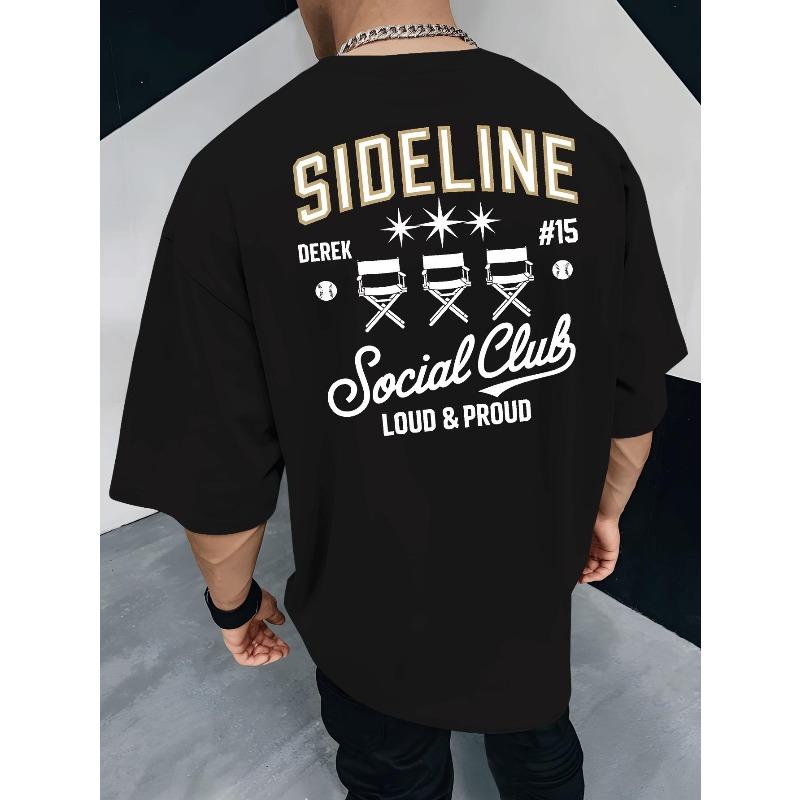 

Sideline Social Club Men s Graphic T-Shirt - Breathable Red Team Spirit Design with Number 15 Jersey Print, Casual Summer Sports Apparel for Fans S чёрный
