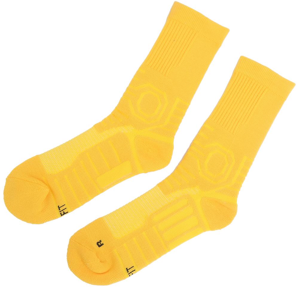 1 Paio Calzini Sportivi Antiscivolo Traspiranti Calzini Protettivi Atletici per Basket Calcio(Giallo )