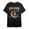Men's Fashion T-Shirt Sword Moon Flame Graphic Tee Black Cotton Short Oversize
