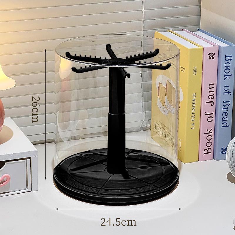 Rotating Labubu Plush Doll Display Box - Transparent Charm Stand for Blind Box Figurines