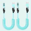 2pcs 4-in-1 Fast Charging USB-C To Type-C Cable, Retractable Spring Coiled Charger Cord for IPhone 16/15/14/13/12/11, for Huawei, for Samsung