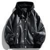 Giacca in pelle retrò americana finta due pezzi per uomo primavera e autunno nuovo stile high street figa