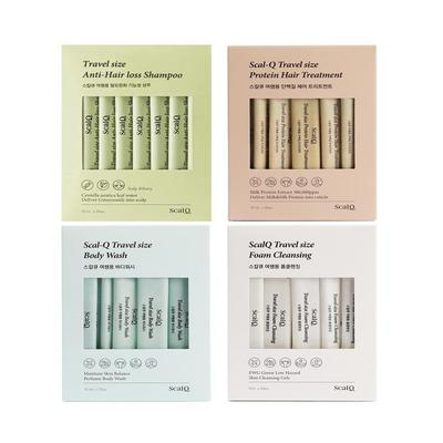 SCAL-Q Travel Size Body Wash/Shampoo/Hair Treatment/Foam Cleansing 10ml*20ea